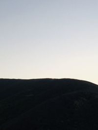 Scenic view of silhouette landscape against clear sky