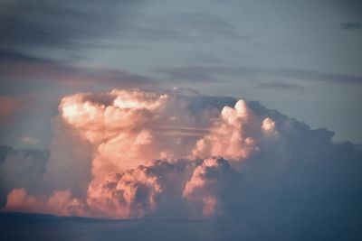 Low angle view of clouds in sky during sunset