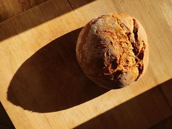 High angle view of bread on table