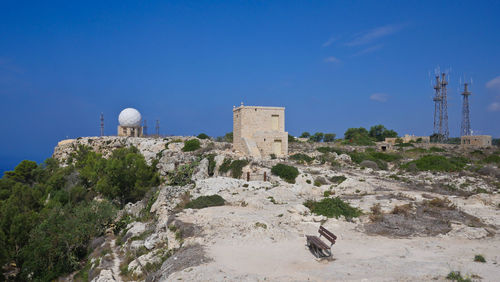 View of historical building against blue sky