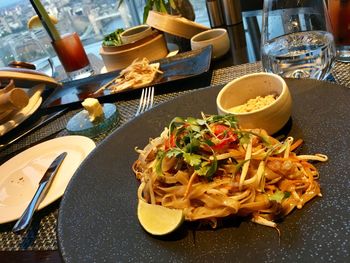 Close-up of food on table