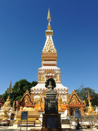 Low angle view of temple against clear sky