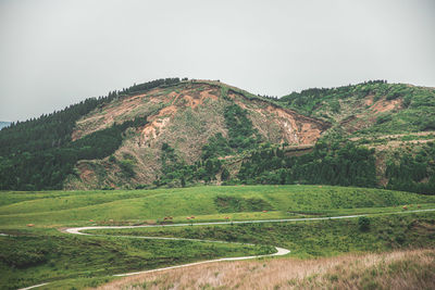 Scenic view of landscape against clear sky