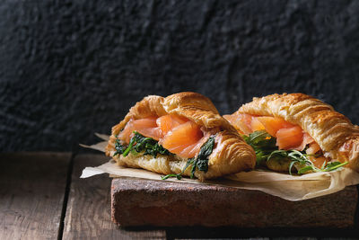 Close-up of food on table