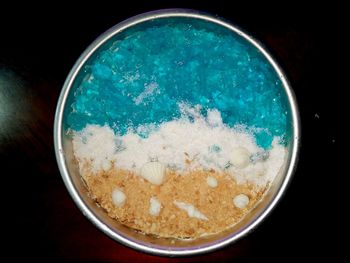 Directly above shot of drink on table