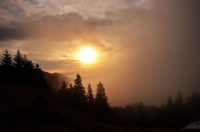 Scenic view of landscape against dramatic sky