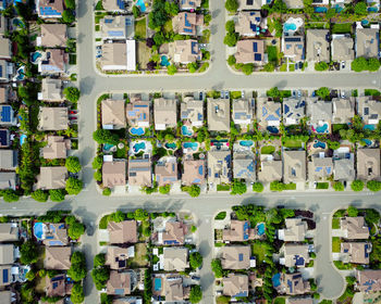 Aerial of a suburban american neighborhood