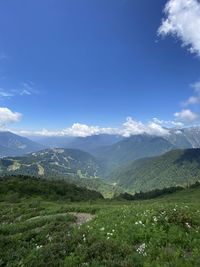 Scenic view of mountains against sky