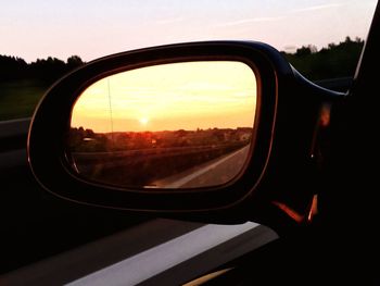 View of road through car window