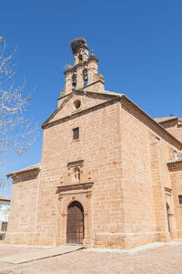 Low angle view of historic building against clear sky