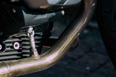 Close-up of motorcycle engine