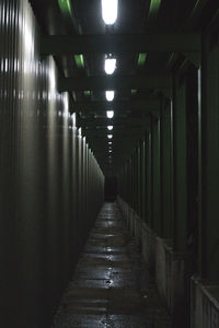 View of illuminated tunnel