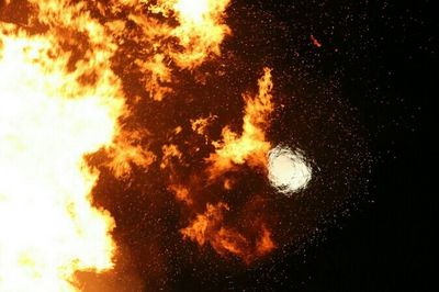 View of fire in dark