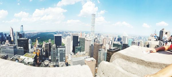 Panoramic view of cityscape against sky