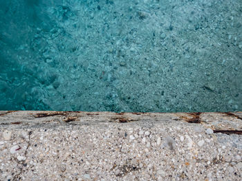 Close-up of wall by the sea