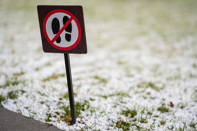 Close-up of road sign