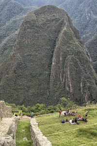 People sitting on mountain