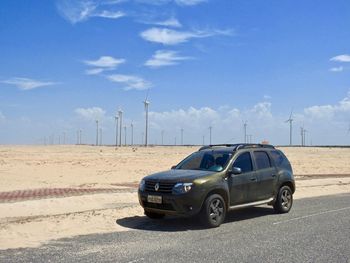 Car against blue sky