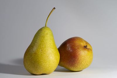 Close-up of apple against white background