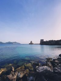 The methoni castle tower in greece 