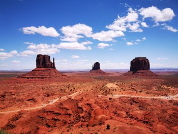 Scenic view of rock formations against sky