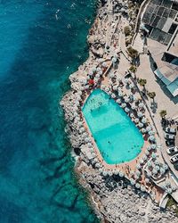 High angle view of swimming pool