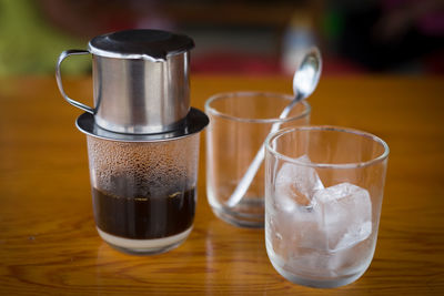 Close-up of drink on table