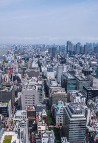 High angle shot of cityscape