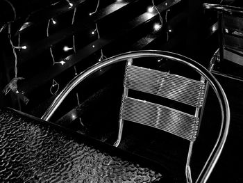 High angle view of empty chairs