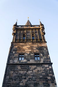 Low angle view of building against clear sky