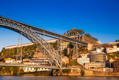 Dom luis i bridge  over the douro river between porto and vila nova de gaia in portugal