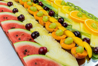 High angle view of fruits