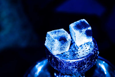 Close-up of ice cream on rock
