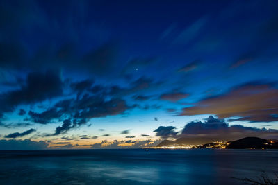 Scenic view of sea against sky at sunset