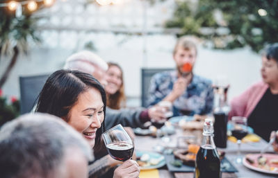 Group of people at restaurant table