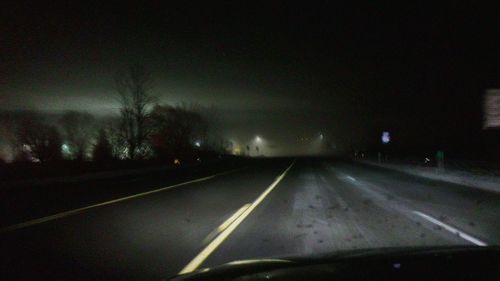 View of road at night