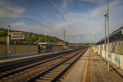 Railroad tracks against sky