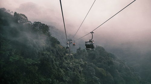 Overhead cable car on mountains