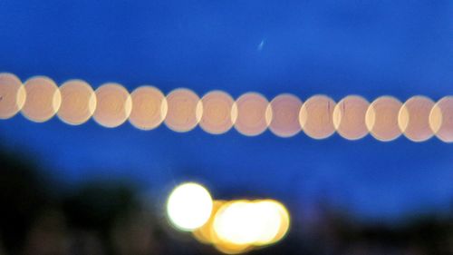Defocused image of illuminated lights