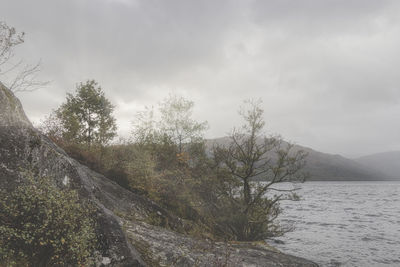 Scenic view of land against sky