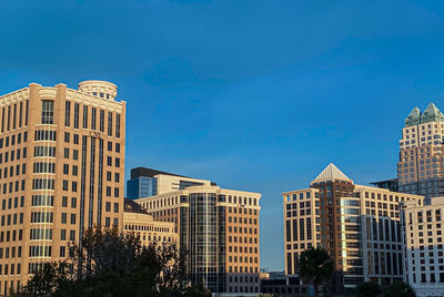 A sunrise cityscape view of downtown orlando, florida.