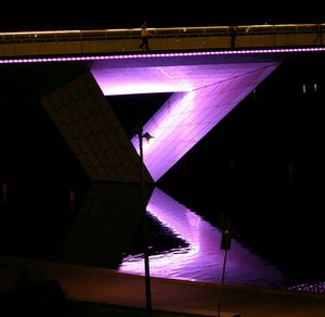 Illuminated built structure at night