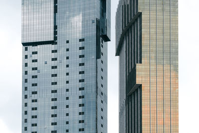 Low angle view of modern buildings in city