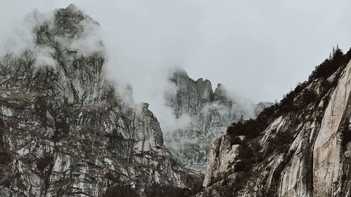 Panoramic view of mountain range against sky