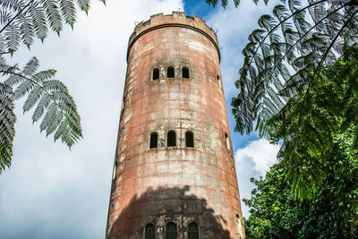 Low angle view of tower against sky