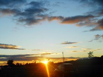 View of road at sunset