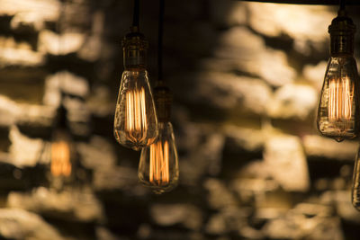 Close-up of light bulbs