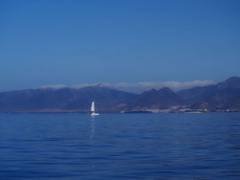 Sailboat sailing on sea