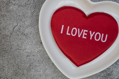 Close-up of heart shape on table