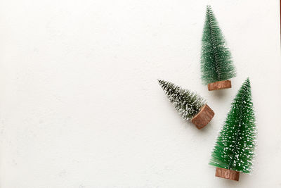 High angle view of christmas decoration on wall